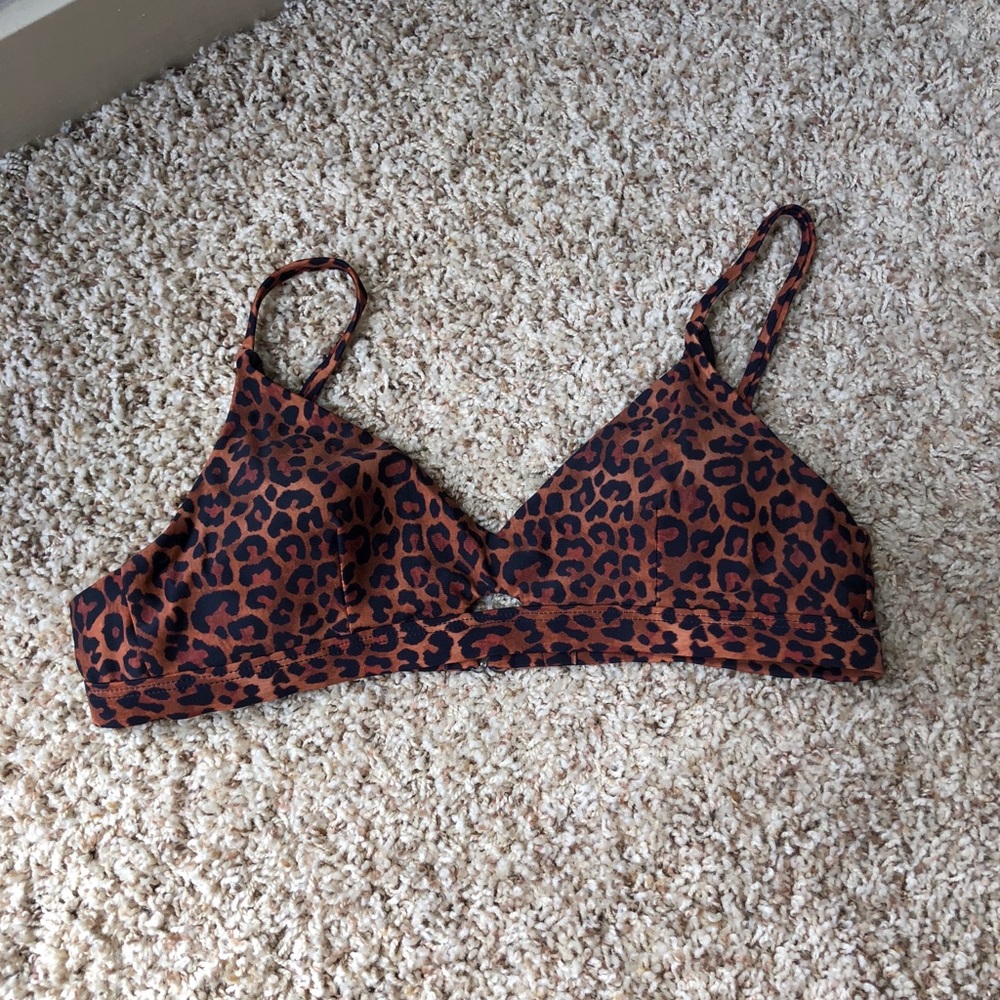 Leopard Print Bikini Top